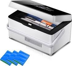 Electric Insulin Cooler Box, Mini Medicine Refrigerator with 3 Batteries, Mini Smart Electric Thermostat, for Car and Travel